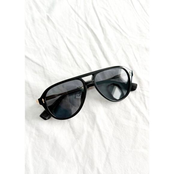 NEW VZN Frames Sainte Maxi | Onyx Black Round Aviator Sunglasses main image 6